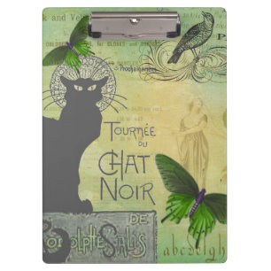 Carpeta De Pinza Recorrido Vintage Paris de Collage de Chat Noir