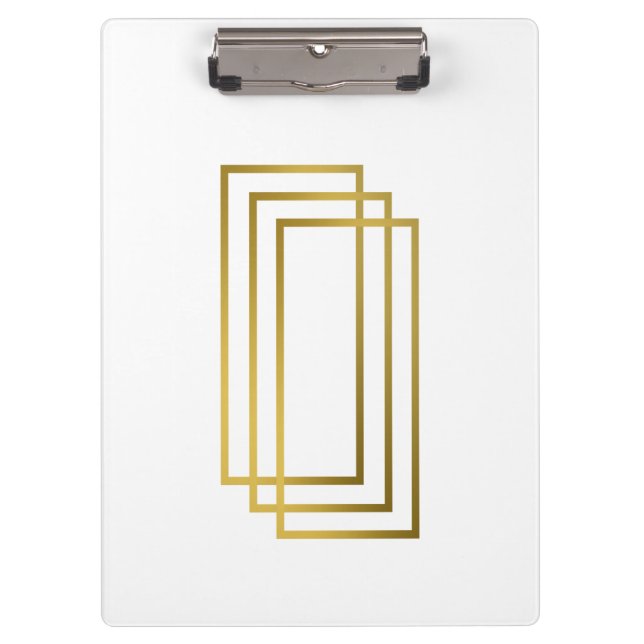 Carpeta De Pinza rectángulos geométricos claros y elegantes de faux (Anverso)