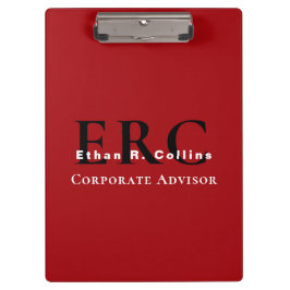 Carpeta De Pinza Red Black 3-Letter Logo Monogram clipboard