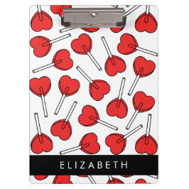 Carpeta De Pinza Red Lollipops, Heart Lollipops, Lolly, Your Name