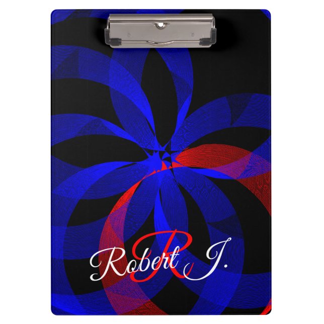 Carpeta De Pinza Red Revolving Accent Geometric Clipboard (Anverso)