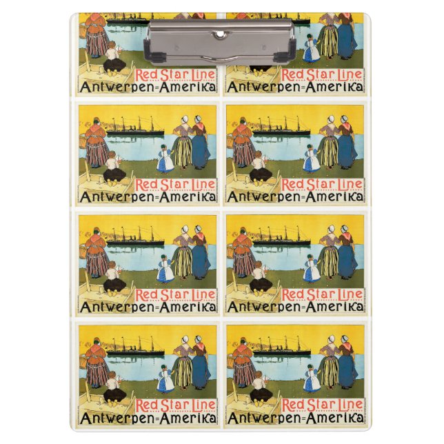 Carpeta De Pinza Red Star Line ~ Antwerpen-Amerika (Anverso)