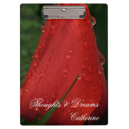 Carpeta De Pinza Red Tulip Macro Photo Floral Nature Art Clipboard