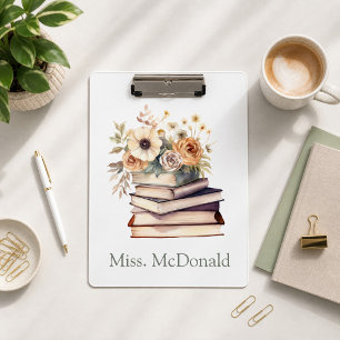 Carpeta De Pinza Regalo de Agradecimiento a Maestros Libros Florale