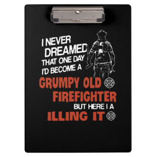 Carpeta De Pinza Regalo de bomberos   Antiguo bombero gruñón