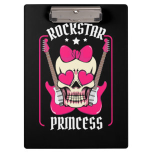Carpeta De Pinza Regalo de Navidad   Rockstar Princess Skull