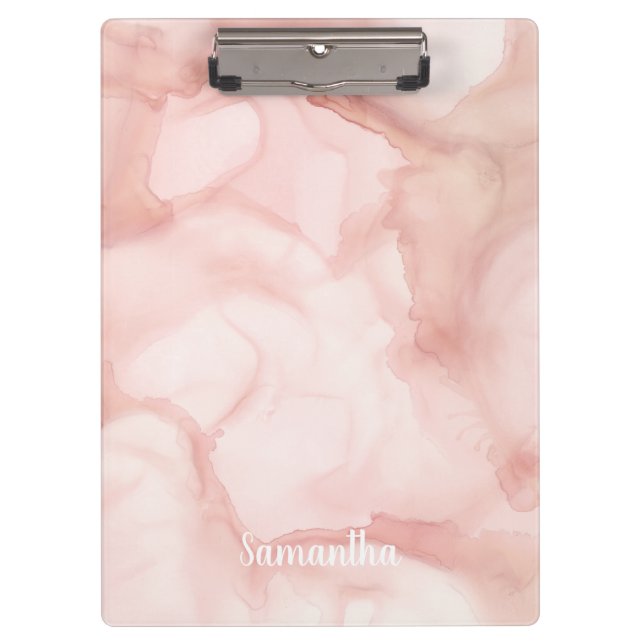 Carpeta De Pinza Regalo de oficina de tinta abstracta de Rubor Pink (Anverso)