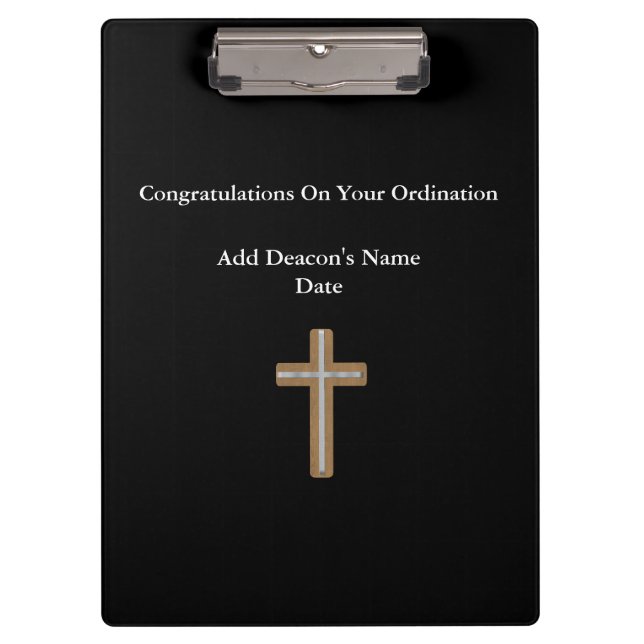 Carpeta De Pinza Regalo de ordenanza ordenada por diácono conmemora (Anverso)