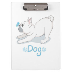 Carpeta De Pinza Regalo de perro lindo   Perro gracioso con maripos