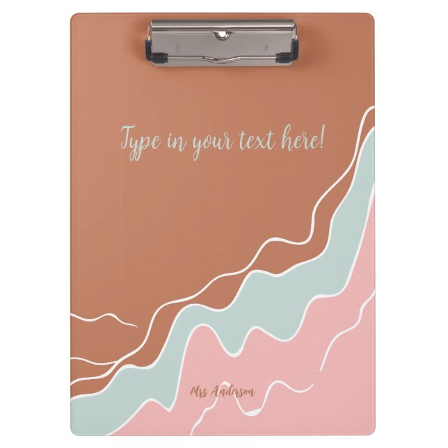 Carpeta De Pinza regalo de personalizado moderno bohemio personaliz (Anverso)