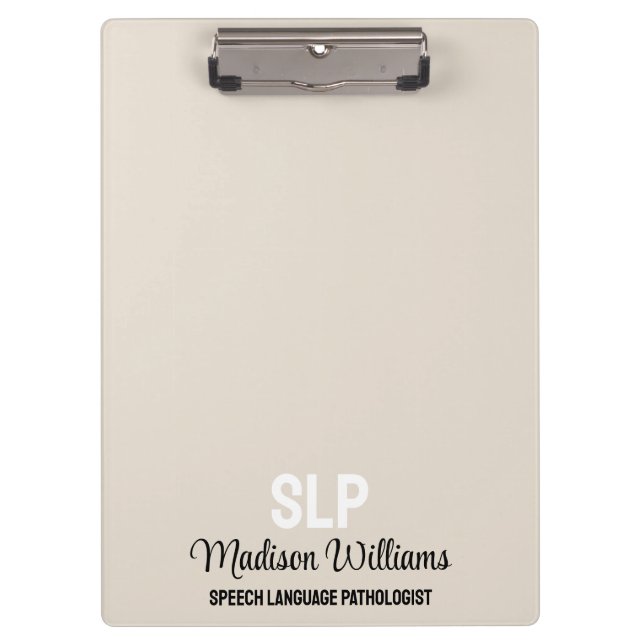 Carpeta De Pinza Regalo patólogo de lenguaje de voz SLP personaliza (Anverso)