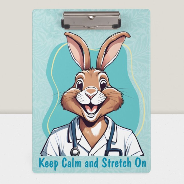 Carpeta De Pinza Regalos de conejo curado para terapeutas físicos M (Cute Rabbit Gifts for Physical Therapists Doctors)