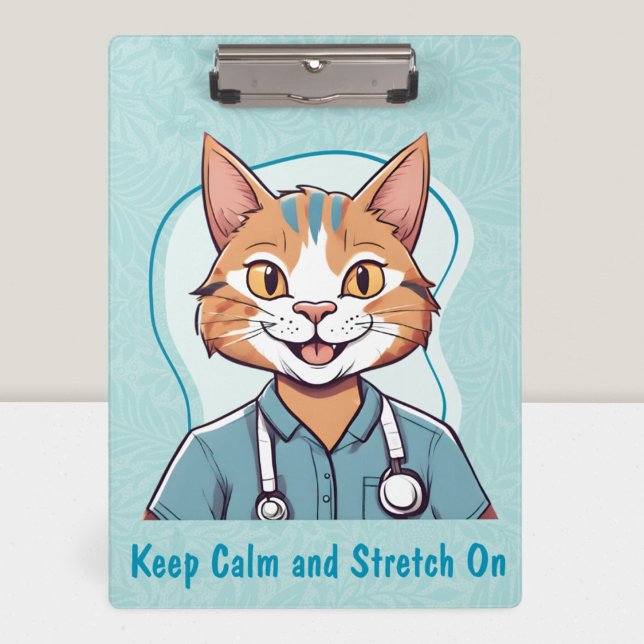 Carpeta De Pinza Regalos de gatos para terapeutas físicos Médicas (Cute Cat Gifts for Physical Therapists Doctors)