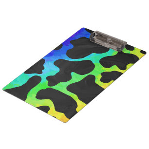 Carpeta De Pinza Regalos de vaca negro y arcoiris