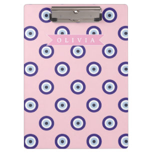 Carpeta De Pinza Regalos Personalizados con Patrón de Ojo Malo Rosa