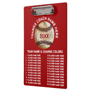 Carpeta De Pinza Regalos personalizados del entrenador de béisbol