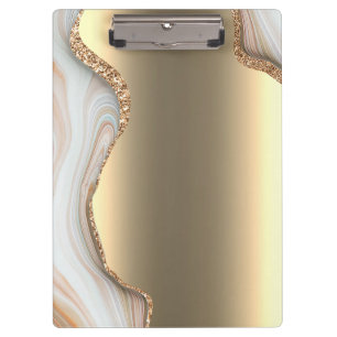 Carpeta De Pinza Relieve metalizado metálico de oro de mármol dorad