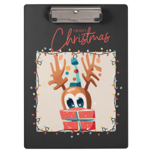Carpeta De Pinza Reno juguetón con regalo
