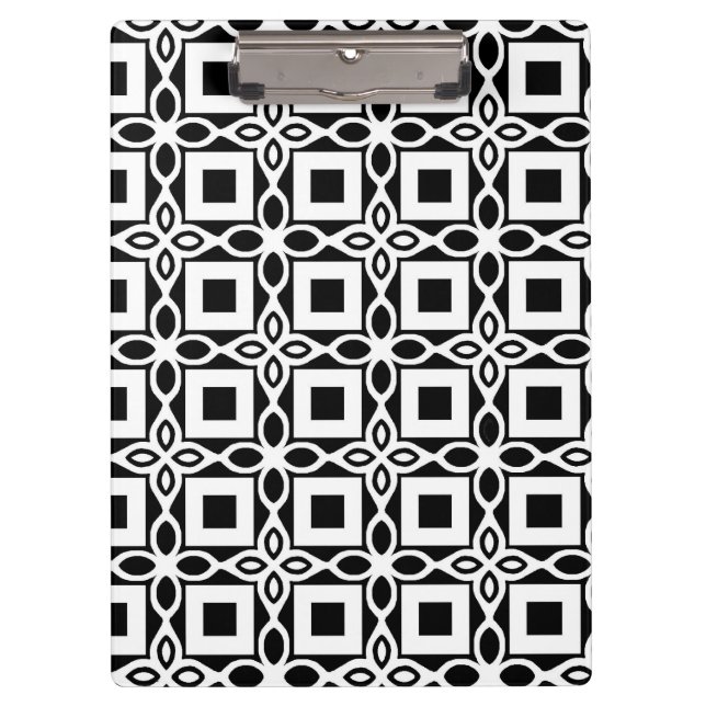 Carpeta De Pinza Repeating GEOMETRIC PATTERN in black and white (Anverso)