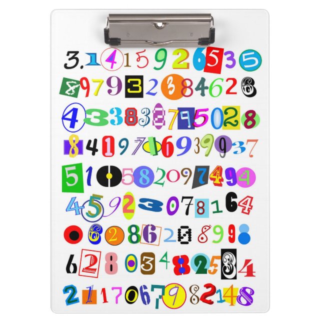 Carpeta De Pinza Representación colorida y divertida de Pi (Anverso)