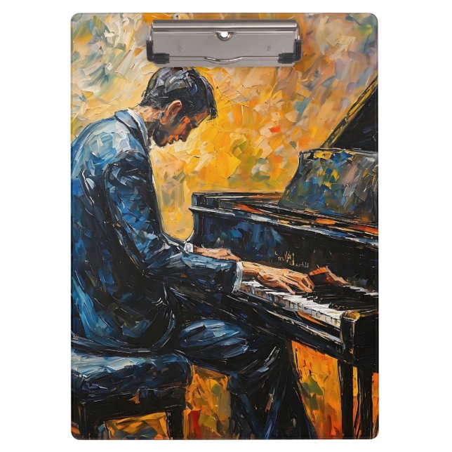 Carpeta De Pinza Reproductor de piano - Pintura de aceite (Anverso)