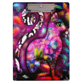 Carpeta De Pinza Resumen caprichoso Gato Kitty Floral Rojo Rosa