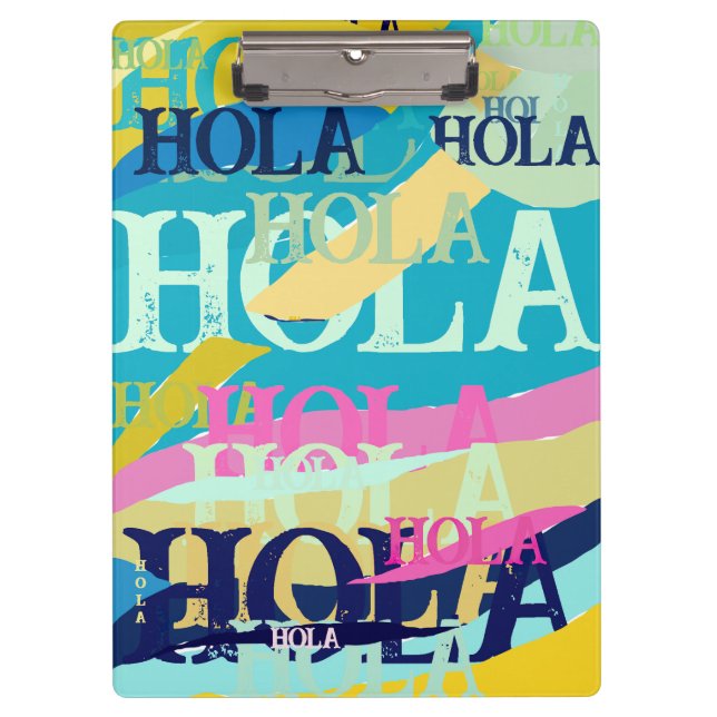 Carpeta De Pinza Resumen Colorful Hola (Anverso)