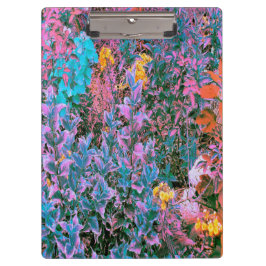 Carpeta De Pinza Resumen de Coral, Verde Rosa y Foliage de Jardín d