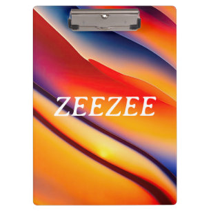 Carpeta De Pinza Resumen de onda roja, Naranja y azul