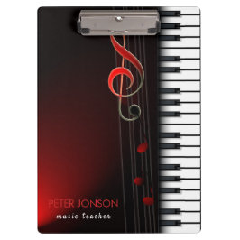 Carpeta De Pinza Resumen de piano y limpieza roja