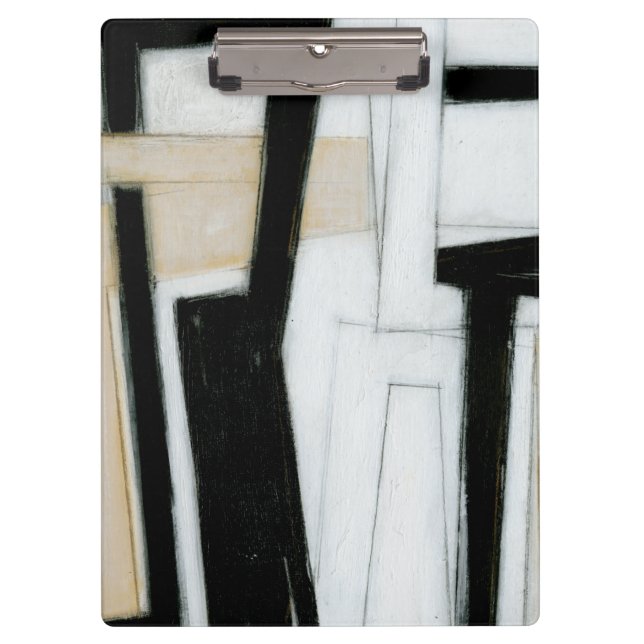 Carpeta De Pinza Resumen de pintura en blanco y negro (Anverso)