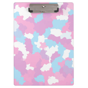 Carpeta De Pinza Resumen del Camo Blanco Azul Rosa