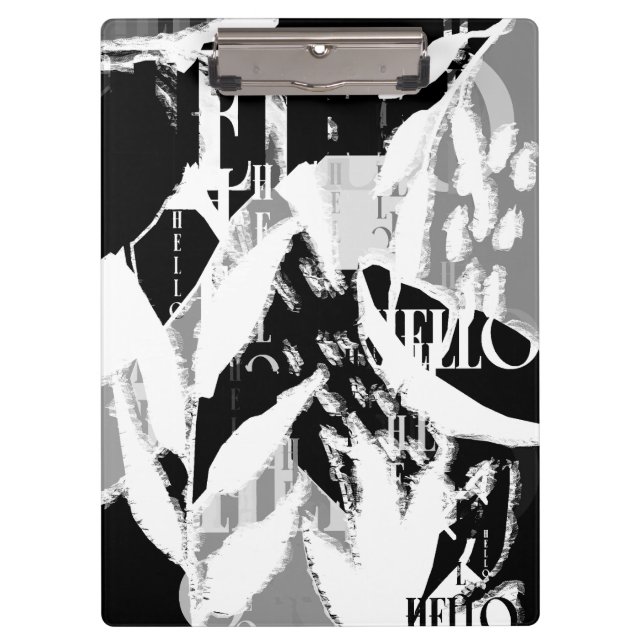 Carpeta De Pinza Resumen Gris blanco negro (Anverso)