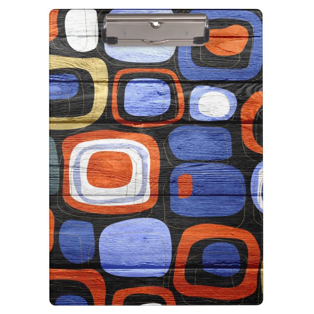 Carpeta De Pinza Resumen moderno Aspecto de madera Pastel (Anverso)