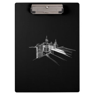 Carpeta De Pinza Resumen moderno Ciudad Blanca Negra