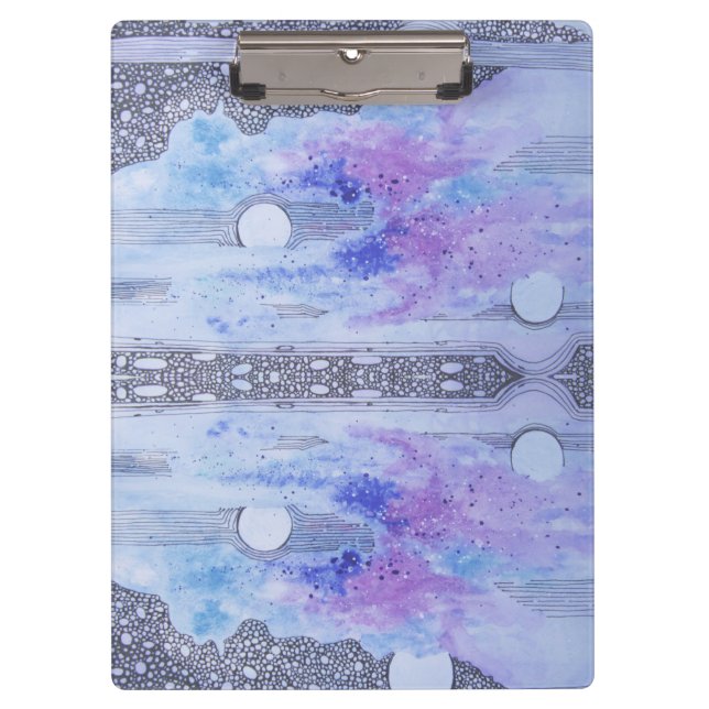 Carpeta De Pinza Resumen moderno negro y azul (Anverso)