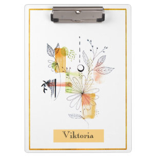 Carpeta De Pinza Resumen moderno negro y Naranja