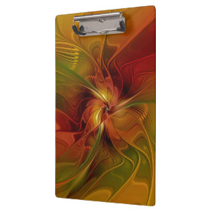 Carpeta De Pinza Resumen Naranja rojo Brown Flor de arte fractal ve