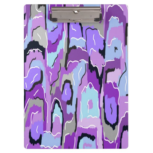 Carpeta De Pinza Resumen púrpura con azul y negro  (Anverso)