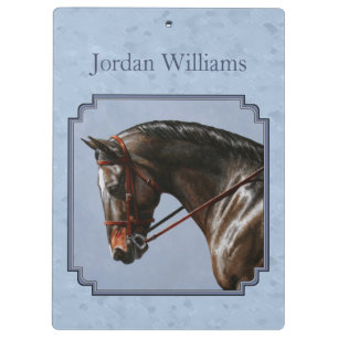 Carpeta De Pinza Retrato de Caballo de Brown Bay Oldenburg