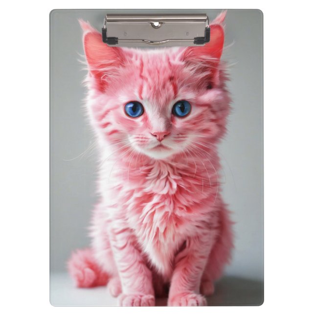 Carpeta De Pinza Retrato de foto de gato rosado (Anverso)