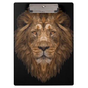 Carpeta De Pinza Retrato de león geométrico