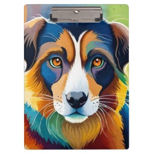 Carpeta De Pinza Retrato de perro lindo colorido de cerca