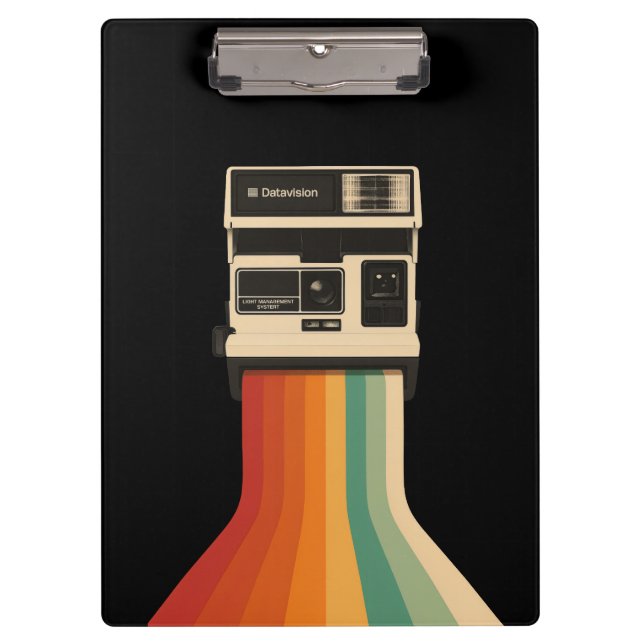 Carpeta De Pinza Retro Camera with Rainbow Print (Anverso)
