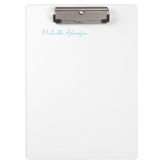 Carpeta De Pinza Retro Elegante De Estilo Plain Sky Azul Blanco (Anverso)