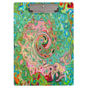 Carpeta De Pinza Retro Groovy Abstracto Colorido Remolino de Arcoír