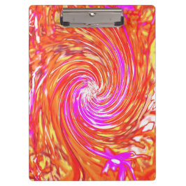 Carpeta De Pinza Retro Magenta y colores otoñales Swirl floral