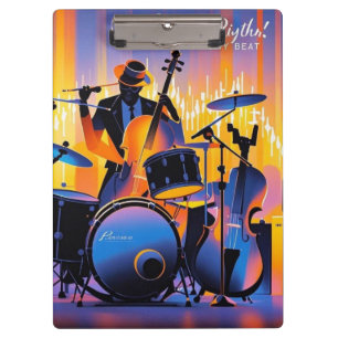 Carpeta De Pinza Retro Pop Resumen instrumentos musicales dramático