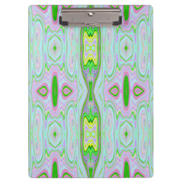 Carpeta De Pinza Retro Resumen Rosa, Lime Green y Aqua Pattern