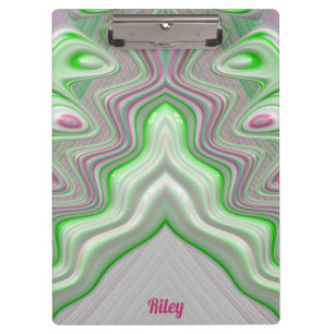 Carpeta De Pinza ¡RILEY ~ PASTEL 3D! GLOSSIA rosa, verde y blanca